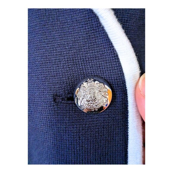 Lauren Ralph Lauren Crest Blazer Jacket Navy White Trim NWT 3X - Picture 2 of 4